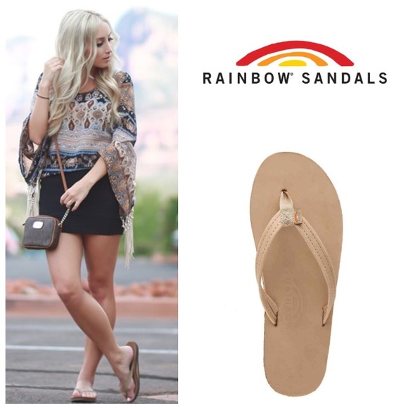 rainbow thin strap flip flops